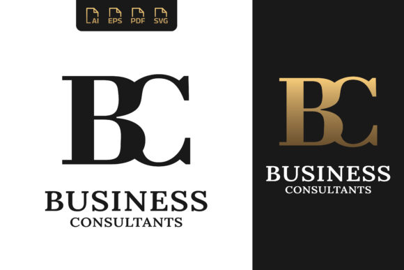 Initial Letter BC CB Slab Serif Logo Design Guide